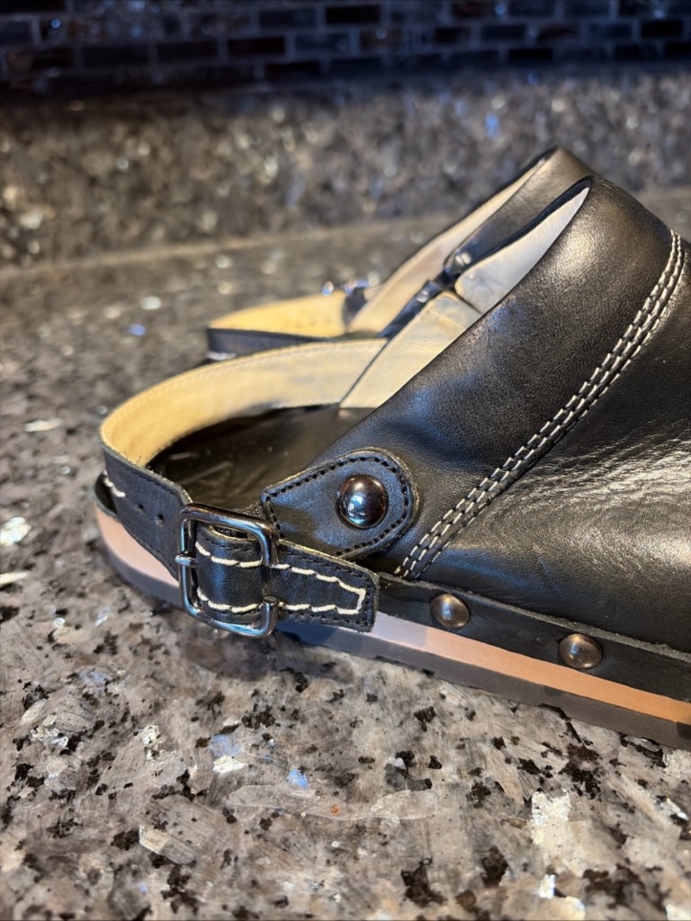 Kalso Earth Clogs Women SZ 7 BLK Shanti Leather Comfort Granola Boho Mule Shoes - Picture 3 of 11